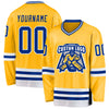 Custom Gold Royal-White Hockey Jersey