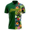 Custom Green Yellow 3D Pattern Design Tropical Pattern With Pineapples Palm Leaves And Flowers Performance Golf Polo Shirt