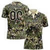 Custom Camo Black-Cream Performance Salute To Service Golf Polo Shirt