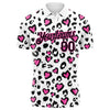 Custom White Black-Pink 3D Pattern Design Leopard Print Performance Golf Polo Shirt