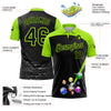 Custom Black Aurora Green 3D Pattern Design Billiards Performance Polo Shirt