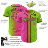 Custom Neon Green Pink-Black Authentic Gradient Fashion Baseball Jersey