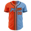 Custom Light Blue Orange-Black Authentic Gradient Fashion Baseball Jersey