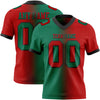 Custom Red Kelly Green-Black Mesh Authentic Gradient Fashion Football Jersey