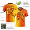 Custom Orange Yellow-Black Mesh Authentic Gradient Fashion Football Jersey