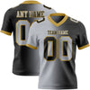 Custom Black Gray-Old Gold Mesh Authentic Gradient Fashion Football Jersey