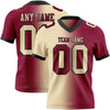 Custom Maroon Cream-Black Mesh Authentic Gradient Fashion Football Jersey