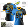 Custom Black Powder Blue-Gold Mesh Authentic Gradient Fashion Football Jersey