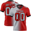 Custom Red Gray-Black Mesh Authentic Gradient Fashion Football Jersey