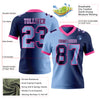 Custom Navy Light Blue-Pink Mesh Authentic Gradient Fashion Football Jersey