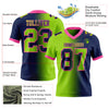 Custom Navy Neon Green-Pink Mesh Authentic Gradient Fashion Football Jersey