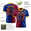 Custom Royal Maroon-Gold Mesh Authentic Gradient Fashion Football Jersey