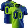 Custom Royal Neon Green-Black Mesh Authentic Gradient Fashion Football Jersey