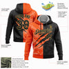 Custom Stitched Graffiti Pattern Black Orange-Old Gold 3D Scratch Sports Pullover Sweatshirt Hoodie