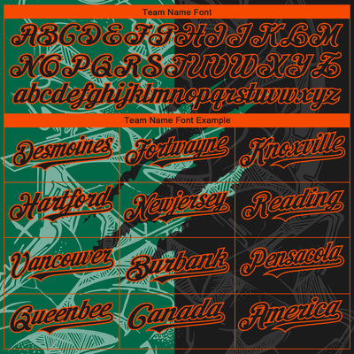 Custom Stitched Graffiti Pattern Black Kelly Green-Orange 3D Scratch Sports Pullover Sweatshirt Hoodie