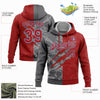 Custom Stitched Graffiti Pattern Red Steel Gray-Light Blue 3D Scratch Sports Pullover Sweatshirt Hoodie