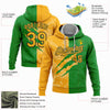 Custom Stitched Graffiti Pattern Gold Grass Green-Black 3D Scratch Sports Pullover Sweatshirt Hoodie