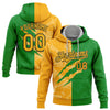 Custom Stitched Graffiti Pattern Gold Grass Green-Black 3D Scratch Sports Pullover Sweatshirt Hoodie