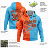 Custom Stitched Graffiti Pattern Orange Sky Blue-Black 3D Scratch Sports Pullover Sweatshirt Hoodie