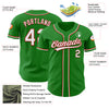 Custom Grass Green White-Red Authentic Baseball Jersey