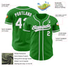 Custom Grass Green White-Gray Authentic Baseball Jersey