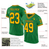 Custom Grass Green Gold-Black Mesh Authentic Throwback Football Jersey