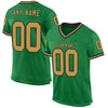 Custom Grass Green Old Gold-Black Mesh Authentic Throwback Football Jersey