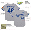 Custom Gray Royal Mesh Authentic Throwback Baseball Jersey