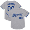 Custom Gray Royal Mesh Authentic Throwback Baseball Jersey