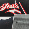 Custom Gray Black Mesh Authentic Throwback Baseball Jersey