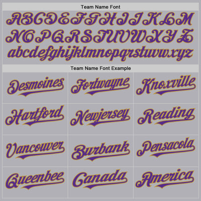 Custom Gray Purple-Old Gold Mesh Authentic Throwback Baseball Jersey