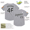 Custom Gray Black-White Mesh Authentic Throwback Baseball Jersey