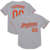 Custom Gray Orange-Powder Blue Mesh Authentic Throwback Baseball Jersey