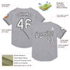 Custom Gray White-Black Mesh Authentic Throwback Baseball Jersey