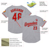 Custom Gray Red-Black Mesh Authentic Throwback Baseball Jersey