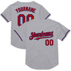 Custom Gray Red-Royal Mesh Authentic Throwback Baseball Jersey