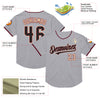 Custom Gray Black Crimson-Cream Mesh Authentic Throwback Baseball Jersey