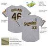 Custom Gray Black-Old Gold Mesh Authentic Throwback Baseball Jersey