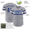 Custom Gray Royal-White Authentic Baseball Jersey