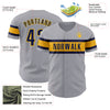 Custom Gray Navy-Gold Authentic Baseball Jersey