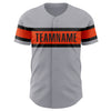 Custom Gray Black-Orange Authentic Baseball Jersey