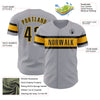 Custom Gray Black-Gold Authentic Baseball Jersey