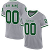 Custom Gray Green-White Mesh Authentic Throwback Football Jersey