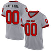 Custom Gray Red-Black Mesh Authentic Throwback Football Jersey