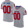 Custom Gray Red-Royal Mesh Authentic Throwback Football Jersey