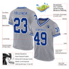 Custom Gray Royal-White Mesh Authentic Throwback Football Jersey