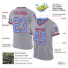 Custom Gray Light Blue Black-Pink Mesh Authentic Throwback Football Jersey