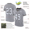 Custom Gray White-Black Mesh Authentic Throwback Football Jersey