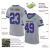 Custom Gray Purple Black-Teal Mesh Authentic Throwback Football Jersey