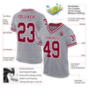 Custom Gray Maroon-White Mesh Authentic Throwback Football Jersey